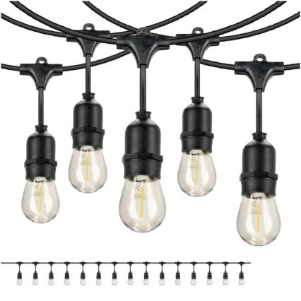 LED Venkovní dekorační řetěz BAJA ST64 15xE27/1W/230V 15,9m IP44 teplá bílá