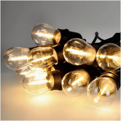 LED Venkovní dekorační řetěz BAJA ST64 15xE27/1W/230V 15,9m IP44 teplá bílá