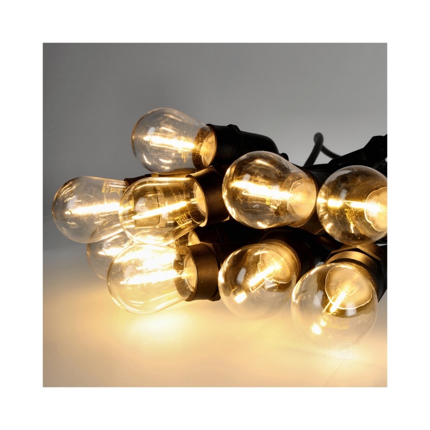 LED Venkovní dekorační řetěz BAJA ST64 15xE27/1W/230V 15,9m IP44 teplá bílá