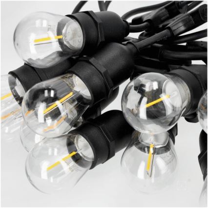 LED Venkovní dekorační řetěz BAJA ST64 15xE27/1W/230V 15,9m IP44 teplá bílá