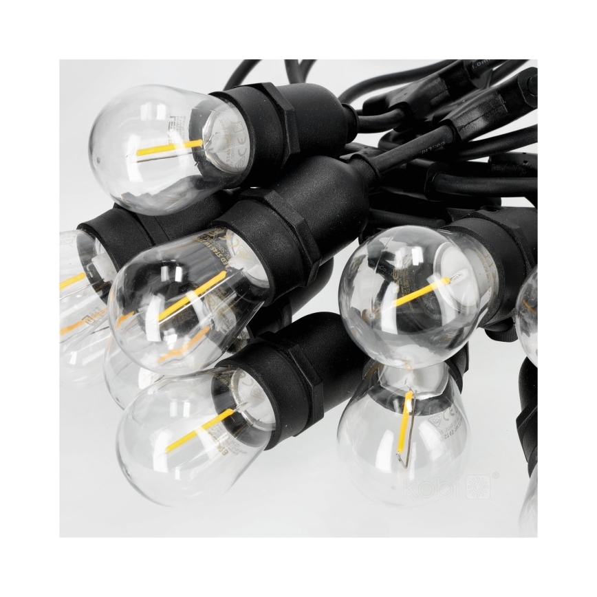 LED Venkovní dekorační řetěz BAJA ST64 15xE27/1W/230V 15,9m IP44 teplá bílá