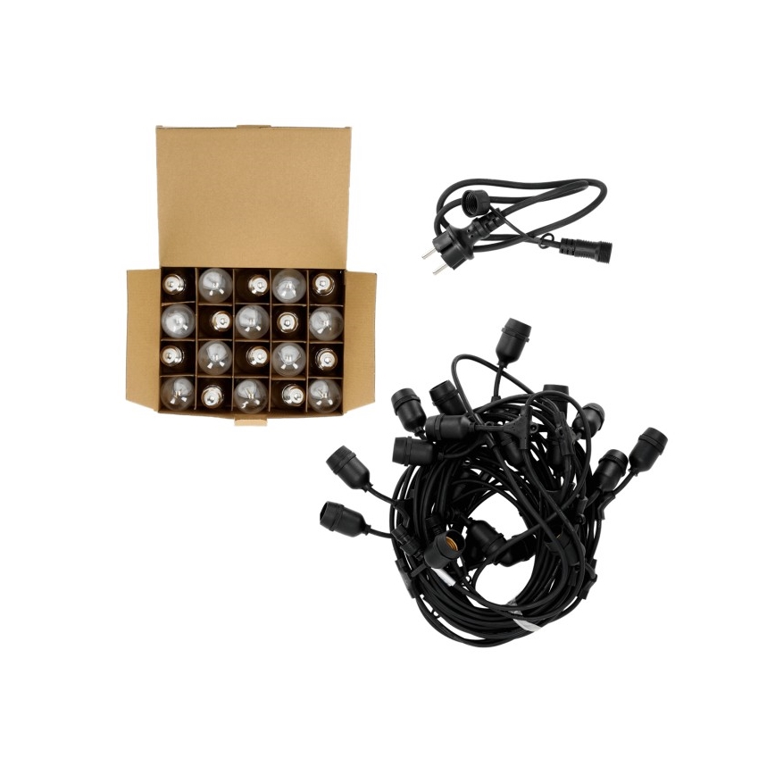 LED Venkovní dekorační řetěz BAJA ST64 20xE27/1W/230V 20,9m IP44 teplá bílá