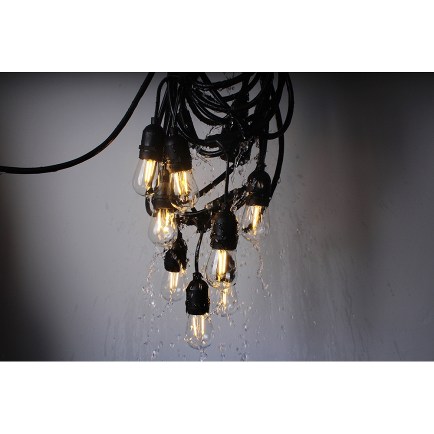 LED Venkovní dekorační řetěz GIRLANDA 10 m 10xE27/1,5W/230V IP44