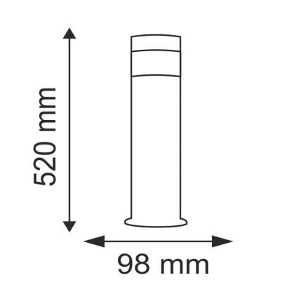 LED Venkovní lampa COLLUM 1xLED/3,6W/230V IP44 52 cm