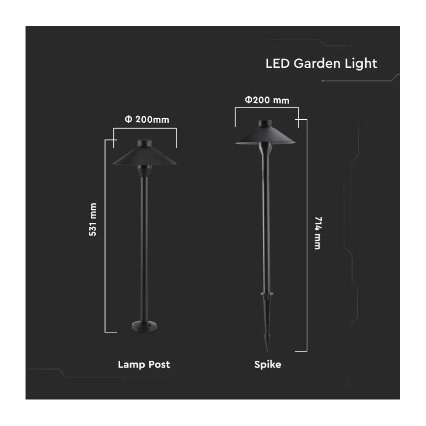 LED Venkovní lampa GARDEN LED/7W/230V 3000K IP65