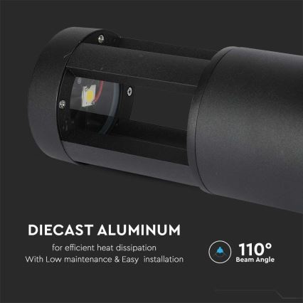 LED Venkovní lampa LED/10W/230V 25cm 3000K IP65 černá