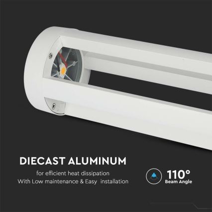 LED Venkovní lampa LED/10W/230V 80cm 6400K IP65 bílá