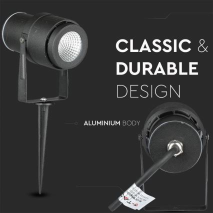 LED Venkovní lampa LED/12W/100-240V IP65 černá - zelené světlo