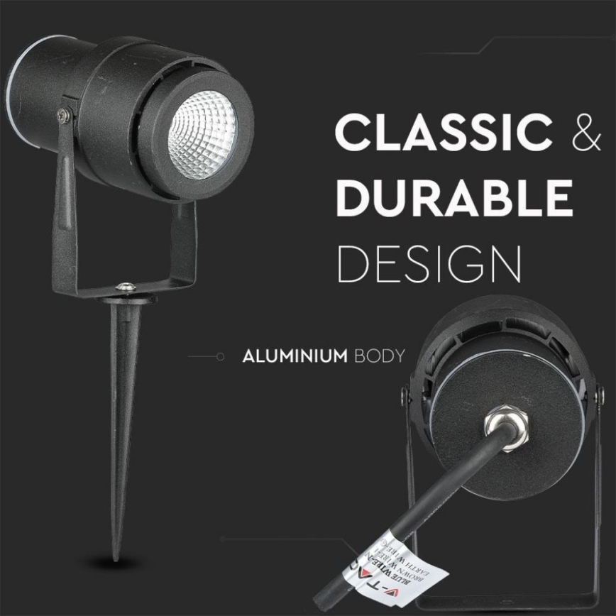 LED Venkovní lampa LED/12W/100-240V IP65 černá - zelené světlo