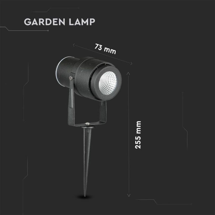 LED Venkovní lampa LED/12W/100-240V IP65 černá - zelené světlo