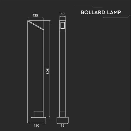 LED Venkovní lampa LED/5W/230V IP65 černá