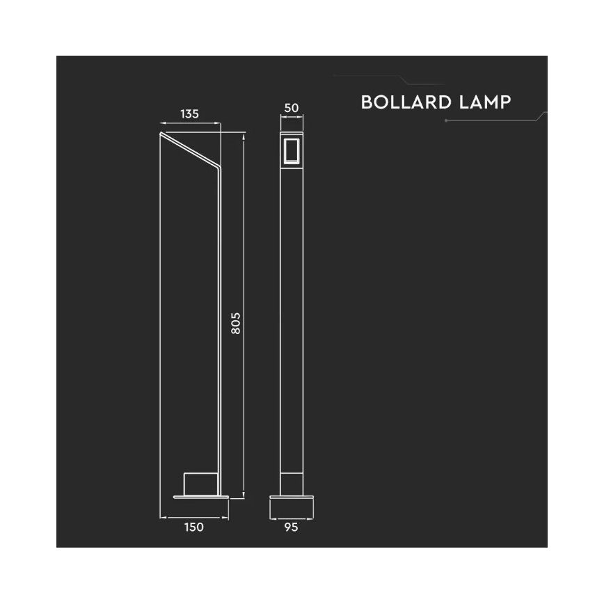 LED Venkovní lampa LED/5W/230V IP65 černá