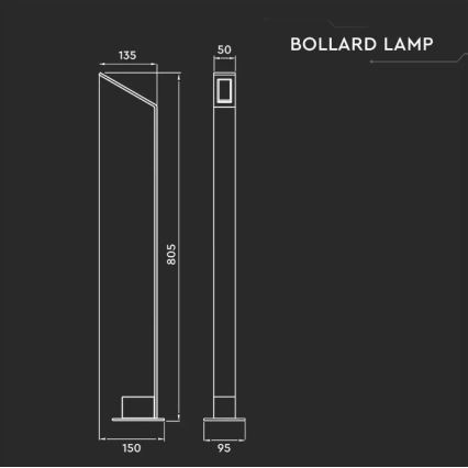 LED Venkovní lampa LED/6W/230V IP65 antracit