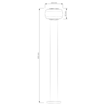 LED Venkovní lampa MALAGA LED/12W/230V 80 cm IP44 černá