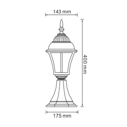 LED Venkovní lampa PARIS 2 1xE27/4,9W/230V