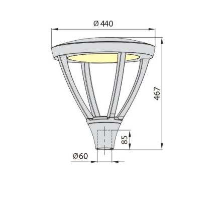 LED Venkovní lampa PARK PLUS LED/60W/230V 4000K