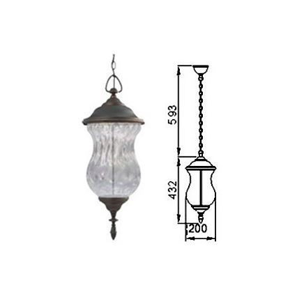 AL833CHCWB - Venkovní lustr na řetězu MARSYLIA 3xLED/3W/230V