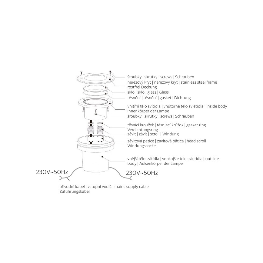 LED Venkovní nájezdové svítidlo ROAD LED/0,5W/230V IP67 6000K