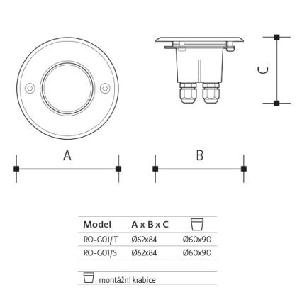 LED Venkovní nájezdové svítidlo ROAD LED/0,5W/230V IP67 6000K