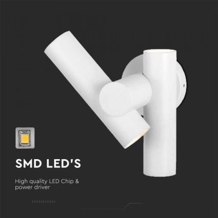 LED Venkovní nástěnné bodové flexibilní svítidlo 2xLED/3W/230V 3000K IP44 bílá