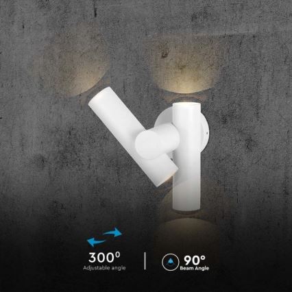 LED Venkovní nástěnné bodové flexibilní svítidlo 2xLED/3W/230V 3000K IP44 bílá