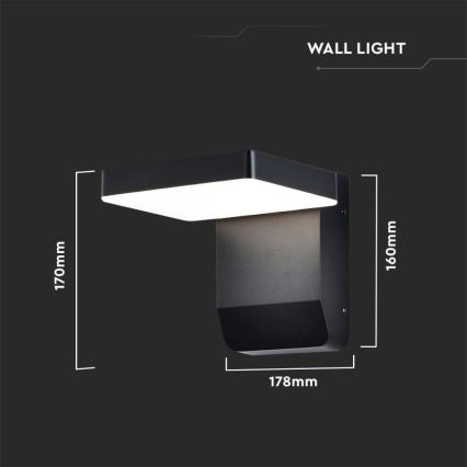 LED Venkovní nástěnné flexibilní svítidlo LED/17W/230V IP65 3000K černá