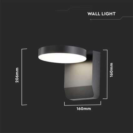 LED Venkovní nástěnné flexibilní svítidlo LED/17W/230V IP65 3000K černá