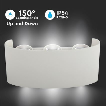 LED Venkovní nástěnné svítidlo 6xLED/6W/230V IP54 3000K bílá