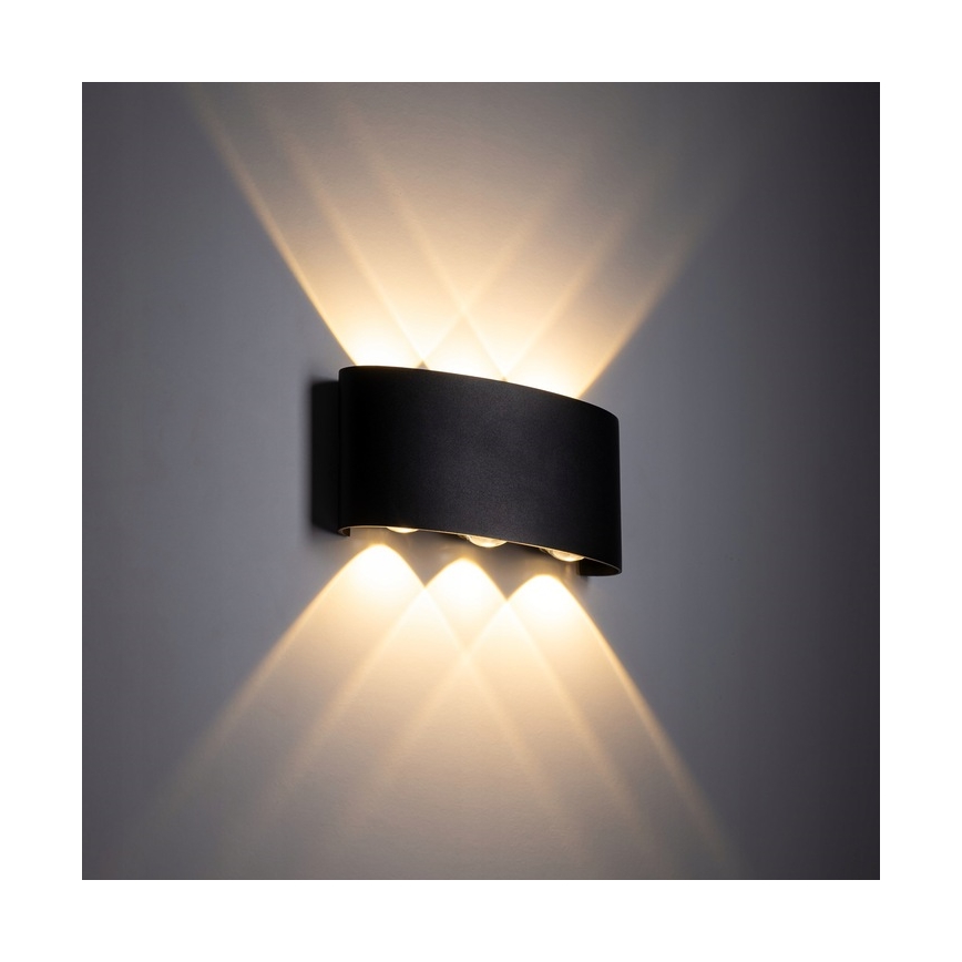LED Venkovní nástěnné svítidlo ARROW 6xLED/1W/230V IP54 černá