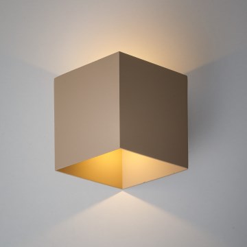 LED Venkovní nástěnné svítidlo CUBE LED/10W/230V IP54 béžová