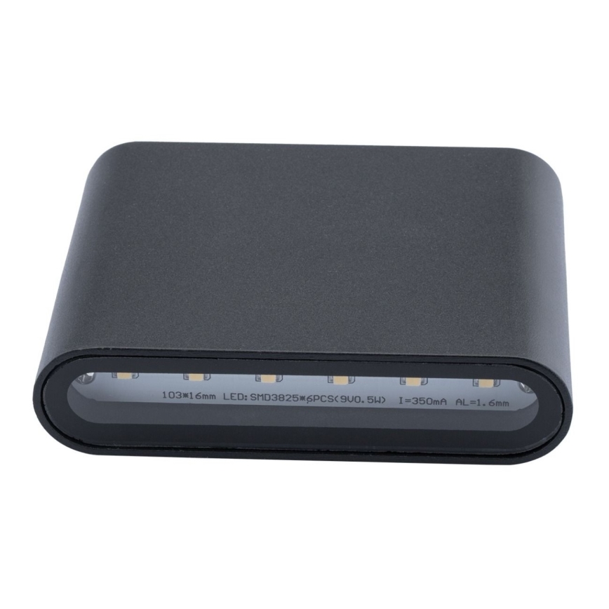 LED Venkovní nástěnné svítidlo FLOW 2xLED/3W/230V IP54 černá