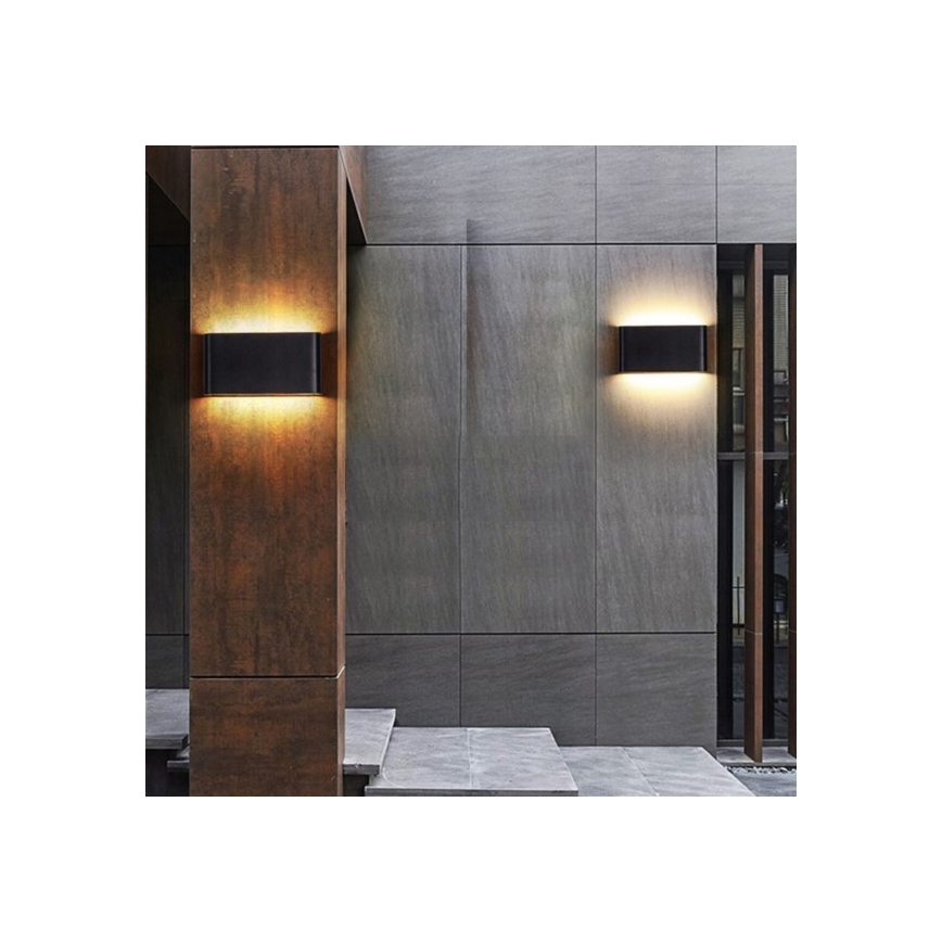 LED Venkovní nástěnné svítidlo FLOW 2xLED/6W/230V IP54 3000K černá