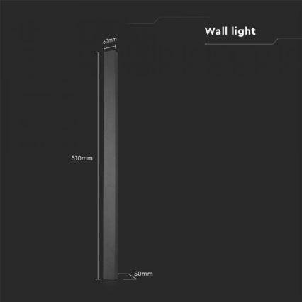 LED Venkovní nástěnné svítidlo LED/10W/230V 3000K IP65 51 cm antracit