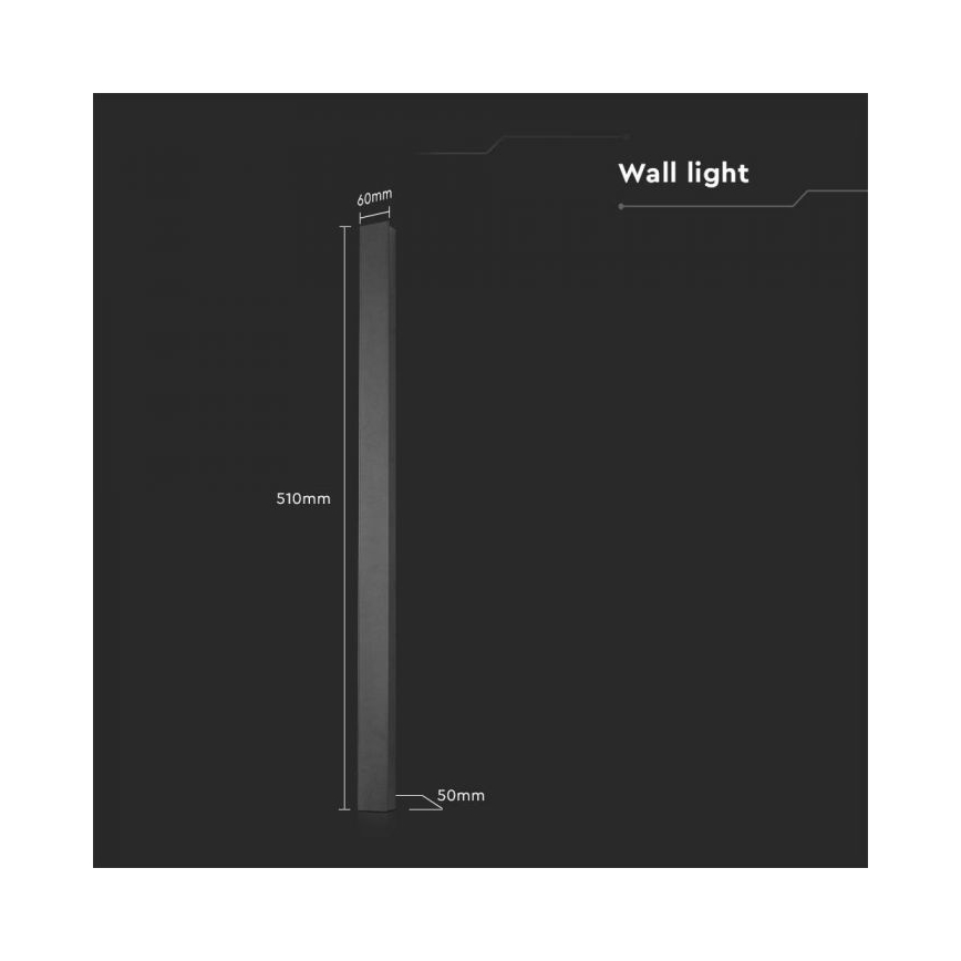 LED Venkovní nástěnné svítidlo LED/10W/230V 3000K IP65 51 cm antracit