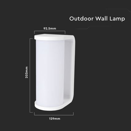 LED Venkovní nástěnné svítidlo LED/12W/230V 3000/4200/6500K IP65 bílá