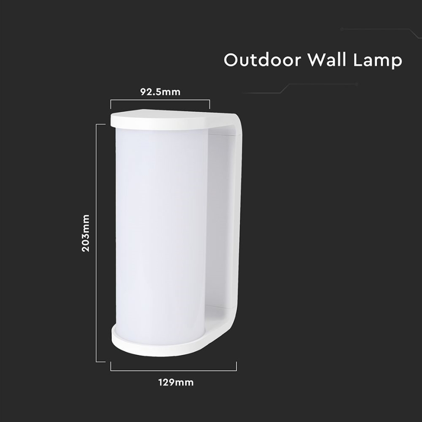 LED Venkovní nástěnné svítidlo LED/12W/230V 3000/4200/6500K IP65 bílá