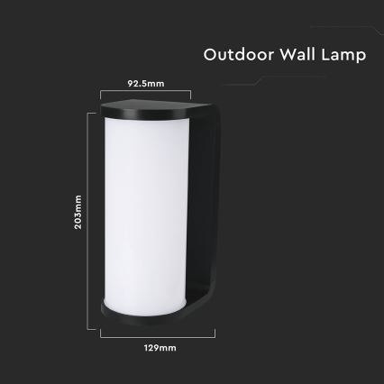 LED Venkovní nástěnné svítidlo LED/12W/230V 3000/4200/6500K IP65 černá