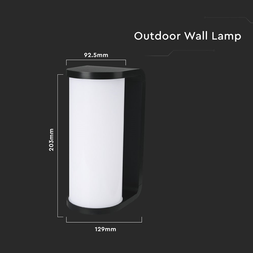 LED Venkovní nástěnné svítidlo LED/12W/230V 3000/4200/6500K IP65 černá
