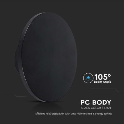 LED Venkovní nástěnné svítidlo LED/12W/230V 4000K IP65 černá