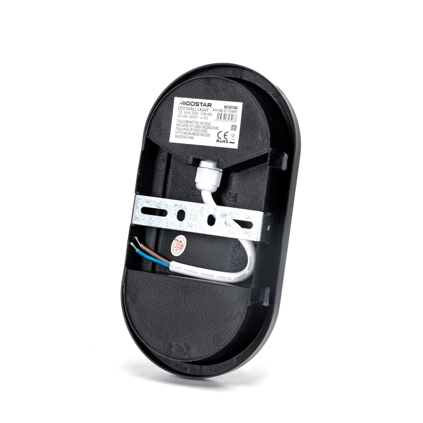 LED Venkovní nástěnné svítidlo LED/15W/230V 6500K černá IP65