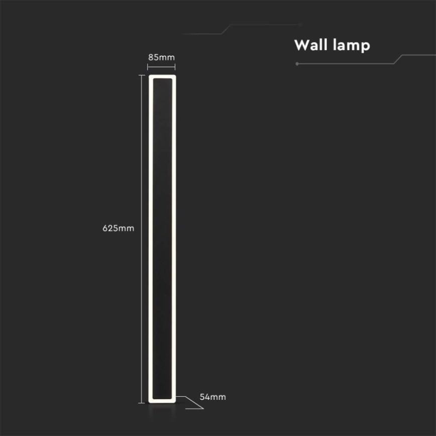LED Venkovní nástěnné svítidlo LED/17W/230V 3000K IP65 černá