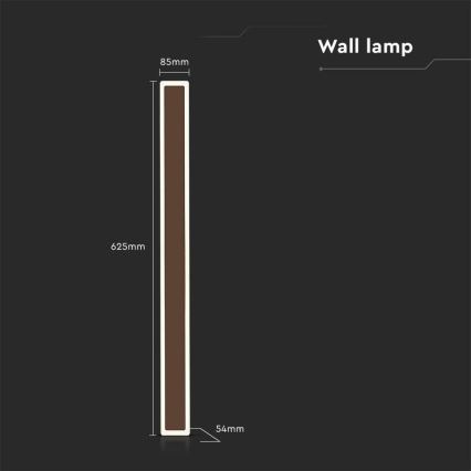 LED Venkovní nástěnné svítidlo LED/17W/230V 4000K IP65 hnědá