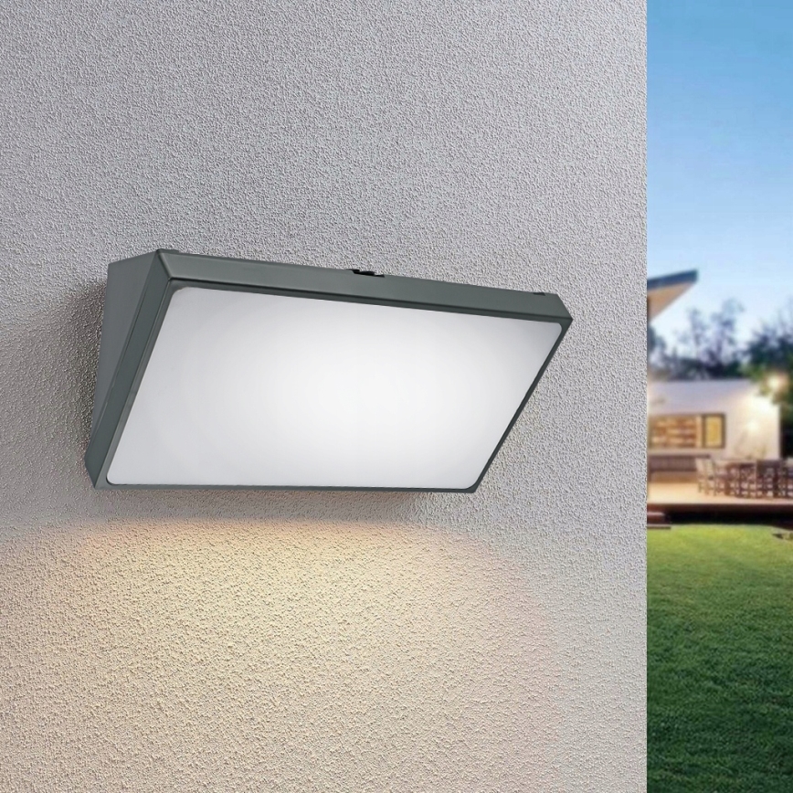 LED Venkovní nástěnné svítidlo LED/20W/230V IP65 šedá