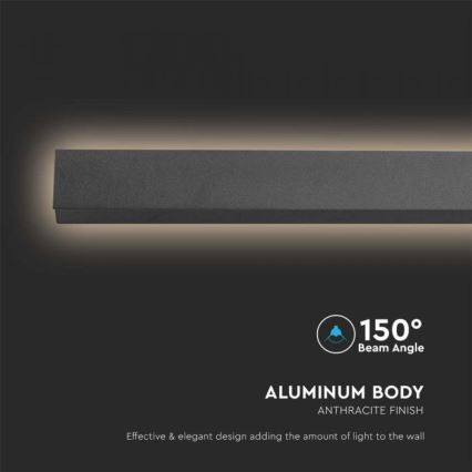 LED Venkovní nástěnné svítidlo LED/23W/230V 3000K IP65 141 cm antracit