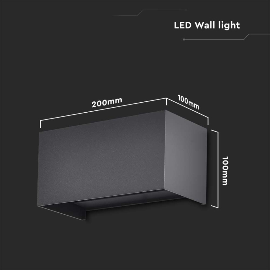 LED Venkovní nástěnné svítidlo LED/24W/230V 4000K IP65 černá