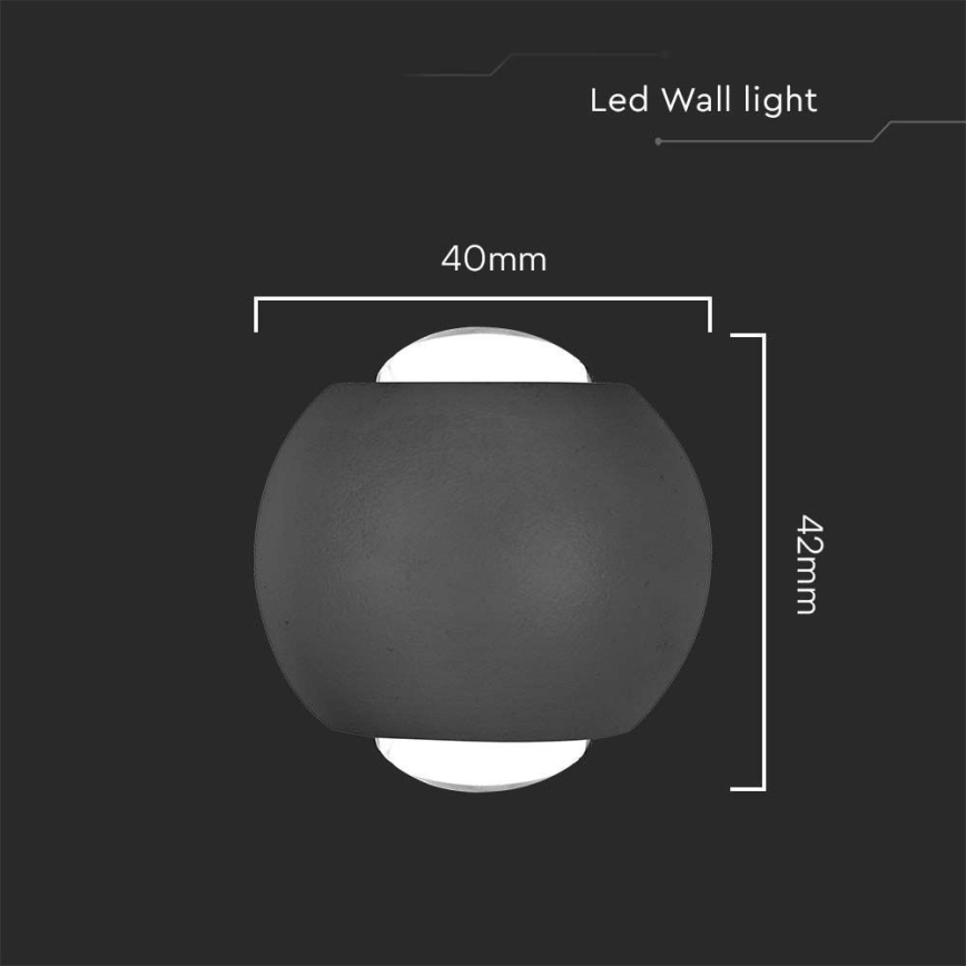 LED Venkovní nástěnné svítidlo LED/2W/230V 3000K IP54 černá