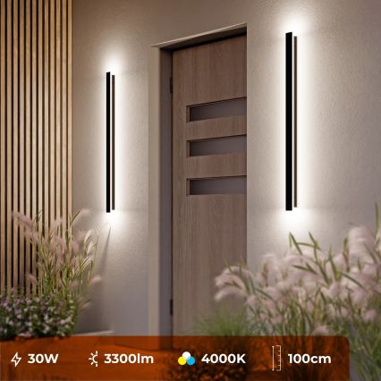 LED Venkovní nástěnné svítidlo LED/30W/230V 100 cm IP65 černá