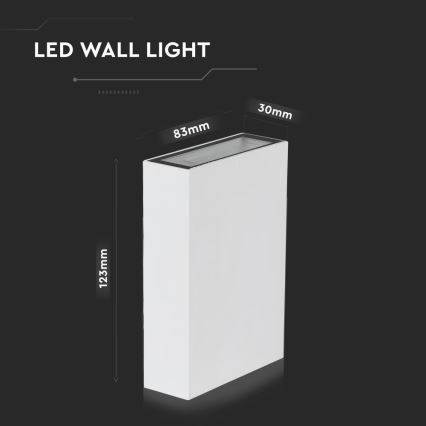 LED Venkovní nástěnné svítidlo LED/4W/230V 6400K IP65 bílá