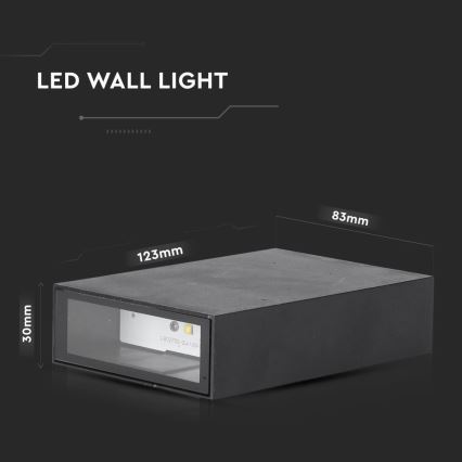 LED Venkovní nástěnné svítidlo LED/4W/230V 6400K IP65 černá
