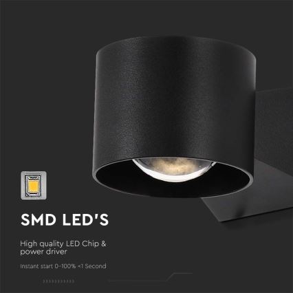 LED Venkovní nástěnné svítidlo LED/5W/230V 3000K IP65 černá